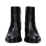Versace Black Leather Ankle Boots