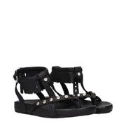 Isabel Marant Black Leather Flat Sandals