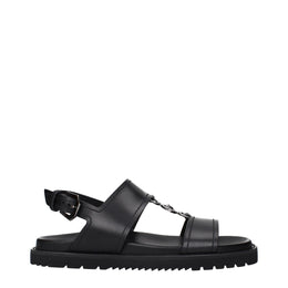 Versace Black Leather Sandals