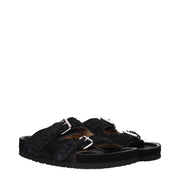 Isabel Marant Black Leather Slippers
