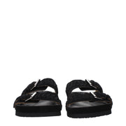 Isabel Marant Black Leather Slippers