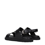 Versace Black Leather Sandals