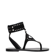 Isabel Marant Black Leather Flip-Flop Sandals