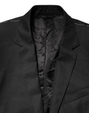 Dolce & Gabbana Black Single Breasted Men Coat MARTINI Blazer