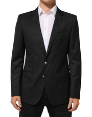 Dolce & Gabbana Black Single Breasted Men Coat MARTINI Blazer