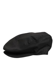 Dolce & Gabbana Black Cotton Stretch Newsboy Cloth Capello Hat