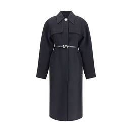 Max Mara Black Fleece Wool Coat
