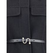 Max Mara Black Fleece Wool Coat