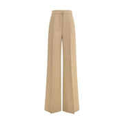 Max Mara Beige Fleece Wool Casual Pants