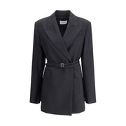 Max Mara Black Fleece Wool Full-Length Jacket