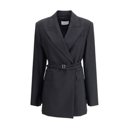 Max Mara Black Fleece Wool Full-Length Jacket