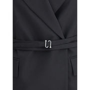 Max Mara Black Fleece Wool Full-Length Jacket