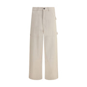 Max Mara Cream Cotton Cargo Pants