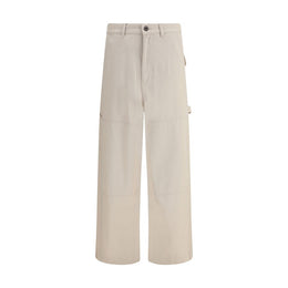 Max Mara Cream Cotton Cargo Pants
