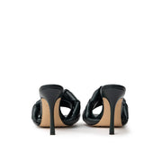 Bottega Veneta Green Leather Stiletto Heel Sandals