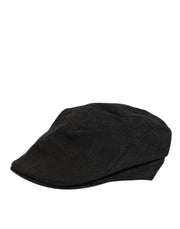 Dolce & Gabbana Black Cotton DG Logo Newsboy Cloth Capello Hat
