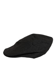 Dolce & Gabbana Black Cotton DG Logo Newsboy Cloth Capello Hat