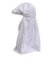 Dolce & Gabbana White Cotton DG Logo Plaque Baseball Balaclava Hat