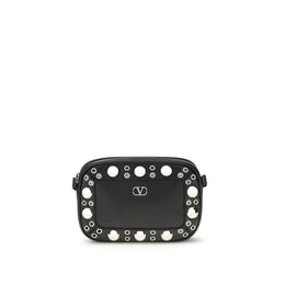 Valentino Garavani Black Leather Shoulder Bag