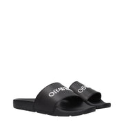 Off-White Black Cotton Slippers
