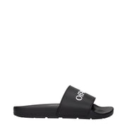 Off-White Black Cotton Slippers