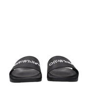 Off-White Black Cotton Slippers