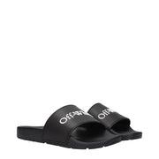 Off-White Black Cotton Slippers