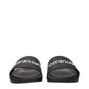 Off-White Black Cotton Slippers