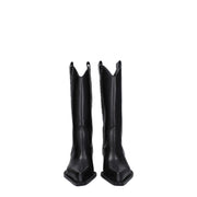 Off-White Black Leather High Heel Boots