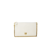 PINKO Cream Leather Clutch Bag