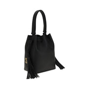 Valentino Garavani Black Calf Leather Bos Taurus Shoulder Bag