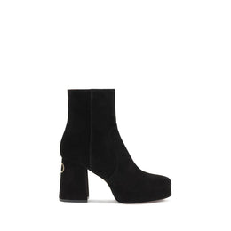 Valentino Garavani Black Calf Leather Bos Taurus Ankle Boots