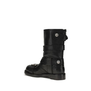 Dolce & Gabbana Black Calf Leather Bos Taurus Lace-Up Boots