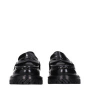 Off-White Black Leather Slip-On Loafers
