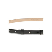 SA SU PHI Black Leather Thin Belt