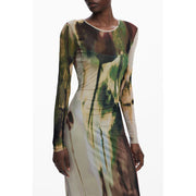 Desigual Green Polyester Dress
