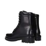 Off-White Black Leather Ankle Boots