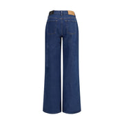 7FOR Blue Cotton High-Waisted Jean