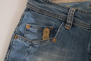 John Galliano Blue Washed Mid Waist Skinny Casual Denim Pants