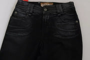 John Galliano Black Washed High Waist Flared Denim Casual Pants Jeans