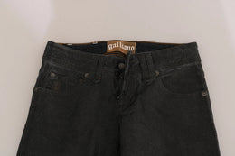 John Galliano Black Washed Low Waist Regular Leg Denim Pants