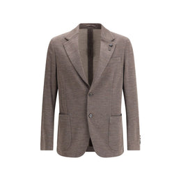 Lardini Brown Fleece Wool Blazer