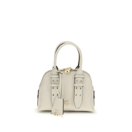 PINKO White Calf Leather Bos Taurus Handbag