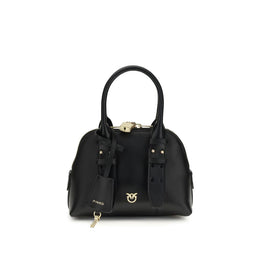 PINKO Black Calf Leather Bos Taurus Handbag