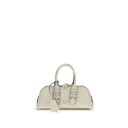 PINKO White Calf Leather Bos Taurus Handbag