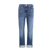 7FOR Blue Cotton Relaxed Fit Jeans
