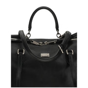 Dolce & Gabbana Black Calf Leather Bos Taurus Shoulder Bag