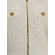 Balmain White Viscose Bomber