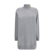 Balmain Gray Cashmere Casual Dress