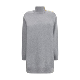 Balmain Gray Cashmere Casual Dress